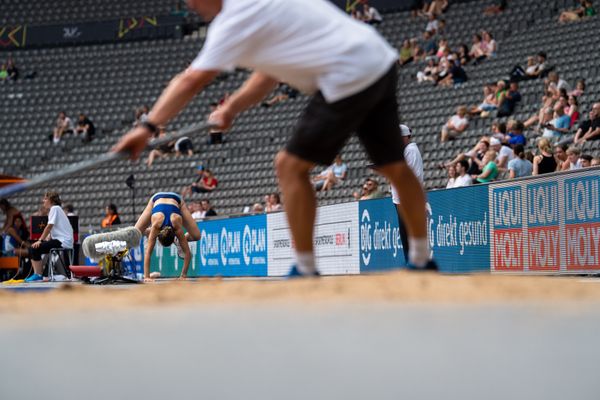 Maria Purtsa (LAC Erdgas Chemnitz) im Dreisprung waehrend der deutschen Leichtathletik-Meisterschaften im Olympiastadion am 25.06.2022 in Berlin